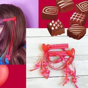 80's Style Handmade Valentine's Day Ribbon Barrettes